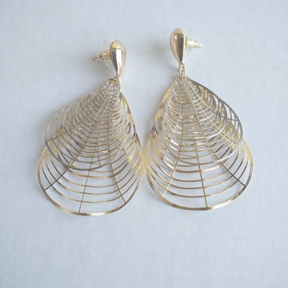 Dangle Gold and Silver Earrings - Picture 2 of 3